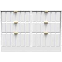 Welcome Furniture Ready Assembled New York 6 Drawer Midi Chest In White Matt