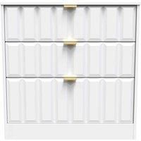 Welcome Furniture Ready Assembled New York 3 Drawer Deep Chest In White Matt
