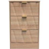 Welcome Furniture Ready Assembled Las Vegas 3 Drawer Bedside Cabinet In Bardolino Oak