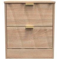 Welcome Furniture Ready Assembled Las Vegas 2 Drawer Bedside Cabinet In Bardolino Oak