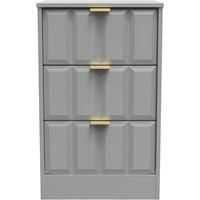 Welcome Furniture Ready Assembled New York 3 Drawer Bedside Cabinet In Dusk Grey
