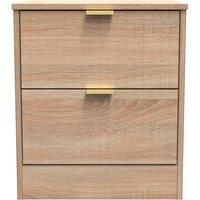 Welcome Furniture Ready Assembled Nashville 2 Drawer Bedside Cabinet In Bardolino Oak