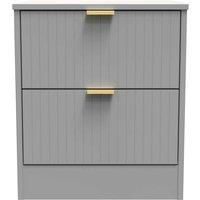 Welcome Furniture Ready Assembled Nashville 2 Drawer Bedside Cabinet In Dusk Grey