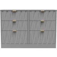 Welcome Furniture Ready Assembled Las Vegas 6 Drawer Midi Chest In Dusk Grey