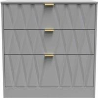 Welcome Furniture Ready Assembled Las Vegas 3 Drawer Deep Chest In Dusk Grey