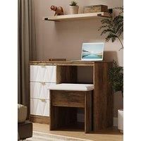 Welcome Furniture Ready Assembled Las Vegas Vanity In White Matt & Vintage Oak
