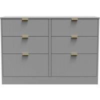Welcome Furniture Ready Assembled Nashville 6 Drawer Midi Chest In Dusk Grey