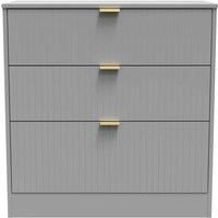 Welcome Furniture Ready Assembled Nashville 3 Drawer Deep Chest In Dusk Grey