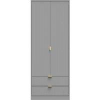 Welcome Furniture Ready Assembled Nashville Tall 2 Drawer Wardrobe In Dusk Grey