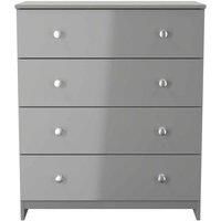 Welcome Furniture Ready Assembled Yarmouth 4 Drawer Chest In Uniform Gloss & Dusk Grey