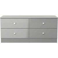Welcome Furniture Ready Assembled Yarmouth 4 Drawer Bed Box In Uniform Gloss & Dusk Grey
