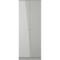 Welcome Furniture Ready Assembled Yarmouth Tall Plain Wardrobe In Uniform Gloss & Dusk Grey