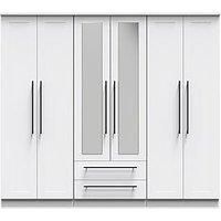 Swift Boston Tall 6 Door 2 Drawer 2 Mirror Wardrobe