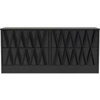 Welcome Furniture Ready Assembled Las Vegas 4 Drawer Bed Box In Deep Black & Black Matt