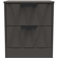 Welcome Furniture Ready Assembled Las Vegas 2 Drawer Bedside Cabinet In Graphite