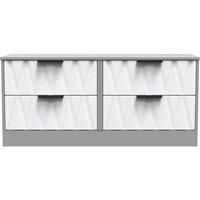 Welcome Furniture Ready Assembled Las Vegas 4 Drawer Bed Box In White Matt & Dusk Grey