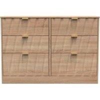 Welcome Furniture Ready Assembled Las Vegas 6 Drawer Midi Chest In Bardolino Oak