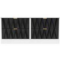 Welcome Furniture Ready Assembled Las Vegas 4 Drawer Bed Box In Deep Black & White