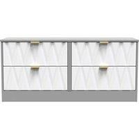 Welcome Furniture Ready Assembled Las Vegas 4 Drawer Bed Box In White Matt & Dusk Grey