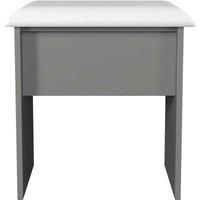 Welcome Furniture Ready Assembled Norfolk Stool In Dusk Grey & Bardolino Oak