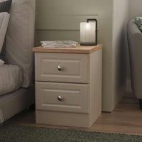 Welcome Furniture Ready Assembled Norfolk 2 Drawer Bedside Cabinet In Kashmir Ash & Bardolino Oak