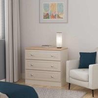 Welcome Furniture Ready Assembled Norfolk 3 Drawer Chest In Kashmir Ash & Bardolino Oak