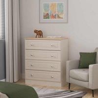 Welcome Furniture Ready Assembled Norfolk 4 Drawer Chest In Kashmir Ash & Bardolino Oak