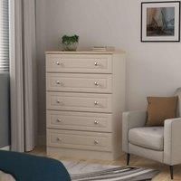 Welcome Furniture Ready Assembled Norfolk 5 Drawer Chest In Kashmir Ash & Bardolino Oak