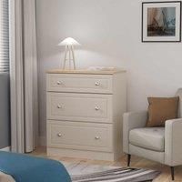 Welcome Furniture Ready Assembled Norfolk 3 Drawer Deep Chest In Kashmir Ash & Bardolino Oak