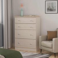 Welcome Furniture Ready Assembled Norfolk 4 Drawer Deep Chest In Kashmir Ash & Bardolino Oak