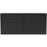 Welcome Furniture Ready Assembled Nashville 4 Drawer Bed Box In Deep Black & Black Matt