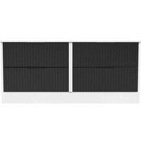 Welcome Furniture Ready Assembled Nashville 4 Drawer Bed Box In Deep Black & White