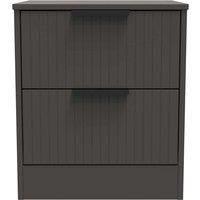 Welcome Furniture Ready Assembled Nashville 2 Drawer Bedside Cabinet In Graphite