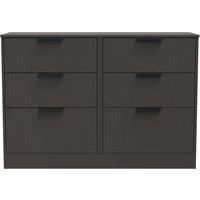 Welcome Furniture Ready Assembled Nashville 6 Drawer Midi Chest In Graphite