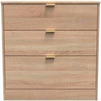 Welcome Furniture Ready Assembled Nashville 3 Drawer Deep Chest In Bardolino Oak
