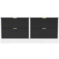 Welcome Furniture Ready Assembled Nashville 4 Drawer Bed Box In Deep Black & White