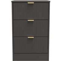 Welcome Furniture Ready Assembled Nashville 3 Drawer Bedside Cabinet In Graphite