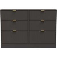 Welcome Furniture Ready Assembled Nashville 6 Drawer Midi Chest In Graphite