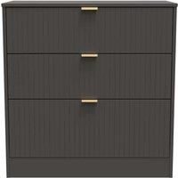 Welcome Furniture Ready Assembled Nashville 3 Drawer Deep Chest In Graphite