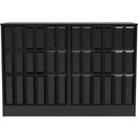 Welcome Furniture Ready Assembled New York 6 Drawer Midi Chest In Deep Black & Black Matt