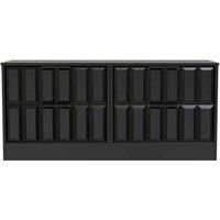 Welcome Furniture Ready Assembled New York 4 Drawer Bed Box In Deep Black & Black Matt