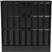 Welcome Furniture Ready Assembled New York 3 Drawer Deep Chest In Deep Black & Black Matt