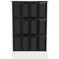Welcome Furniture Ready Assembled New York 3 Drawer Bedside Cabinet In Deep Black & White