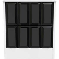 Welcome Furniture Ready Assembled New York 2 Drawer Bedside Cabinet In Deep Black & White