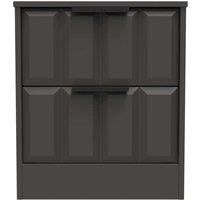 Welcome Furniture Ready Assembled New York 2 Drawer Bedside Cabinet In Graphite