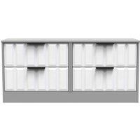 Welcome Furniture Ready Assembled New York 4 Drawer Bed Box In White Matt & Dusk Grey