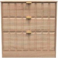 Welcome Furniture Ready Assembled New York 3 Drawer Deep Chest In Bardolino Oak