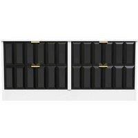 Welcome Furniture Ready Assembled New York 4 Drawer Bed Box In Deep Black & White
