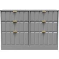 Welcome Furniture Ready Assembled New York 6 Drawer Midi Chest In Dusk Grey