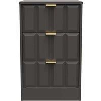 Welcome Furniture Ready Assembled New York 3 Drawer Bedside Cabinet In Graphite
